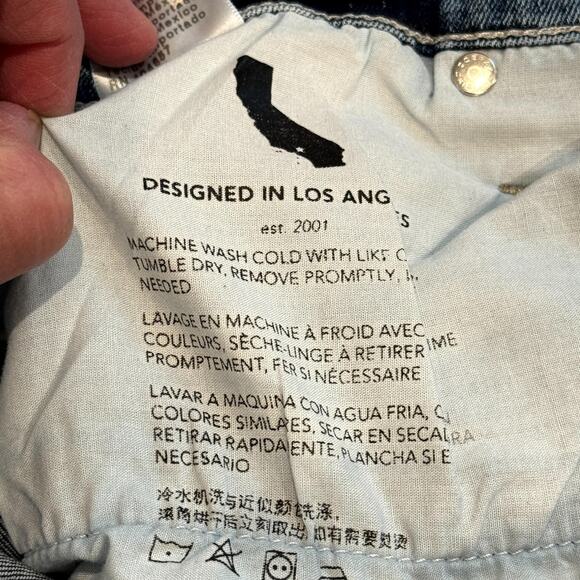 AG Jeans Womens Size 32 Farrah Mid Rise Crop Bootcut Blue Denim Frayed Hem NEW - Picture 10 of 16